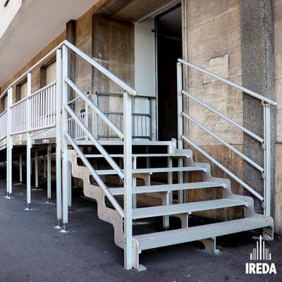 Rampa alluminio modulare Vicenza: gradini ingresso scala